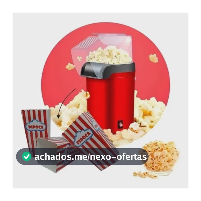 Pipoqueira Elétrica Vermelha Sem Óleo 1200W Compacta