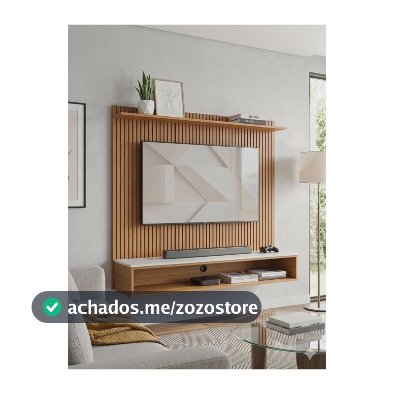 Painel Tv 50 Polegadas Siena Ripado Moderno Suspenso Off White/ripado