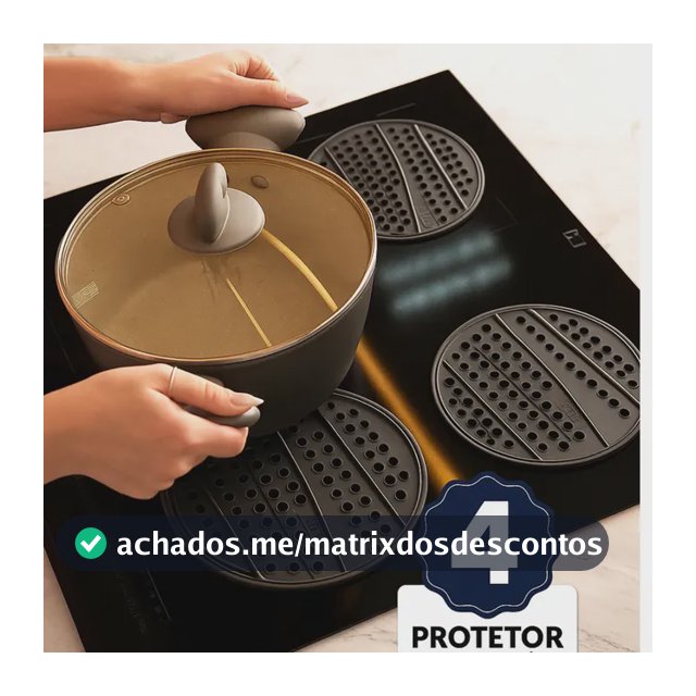 Kit 4 Un Protetor Silicone Cooktop Indução Antiderrapante Preto