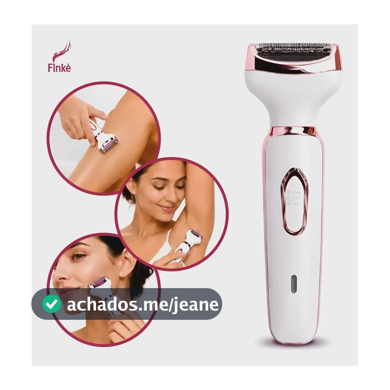 Depilador Feminino Recarregável 4 Em 1 Aparador Intimo Branco 127/220v