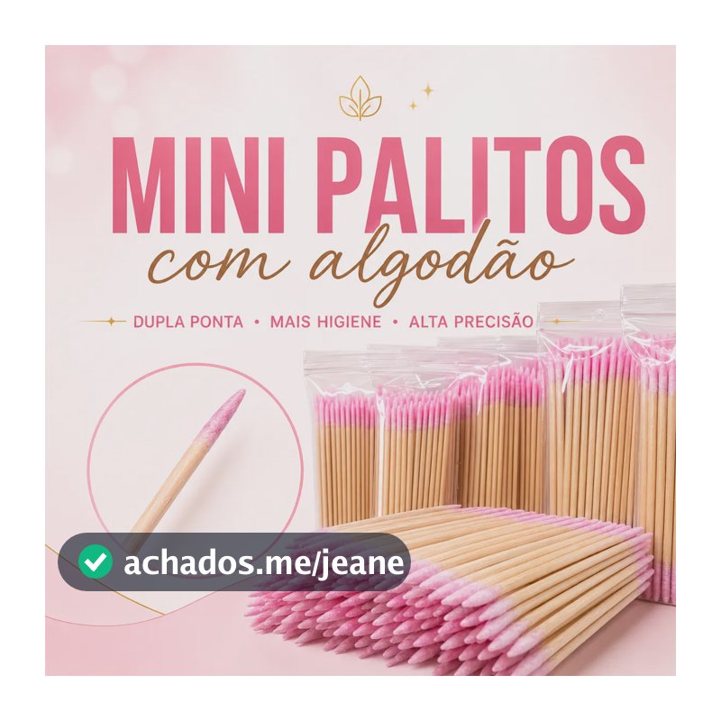 300 Palitos Algodão Nas Duas Pontas Henna Sobrancelha Unhas