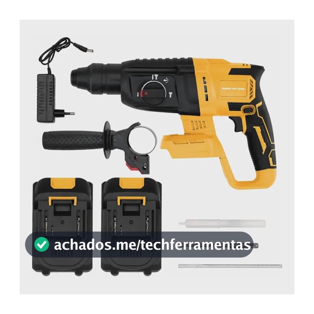 Martelete Perfurador Rompedor Rotativo Com 2 Baterias 48v
