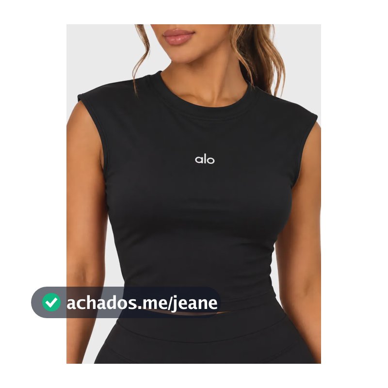 Cropped Regata Feminino Costas Abertas Cruzadas Com Bojo Preto M