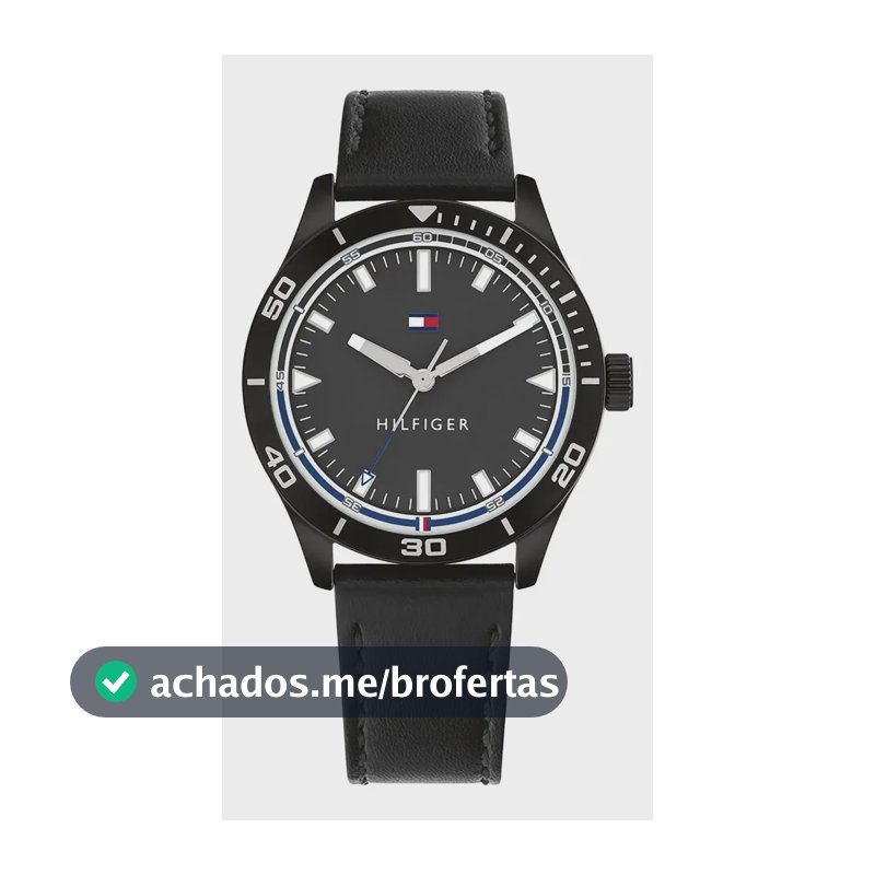 Relógio Tommy Hilfiger Toc Masculino Em Couro Preto 1791819 Preto
