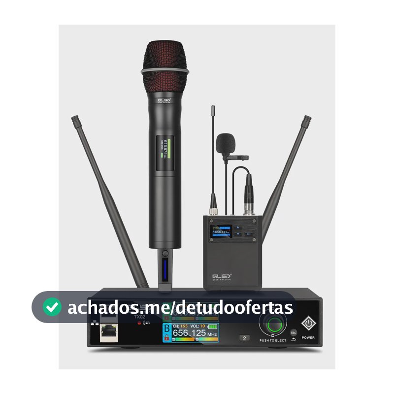 Microfone Sem Fio Duplo Uhf Lapela Condensador Tx02-02 Preto Preto