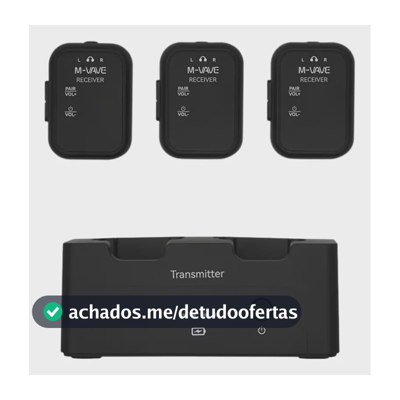 Monitor De Palco Sem Fio M-vave 1 Transmissor + 3 Receptores