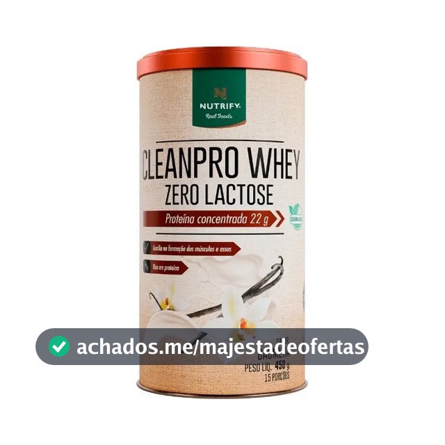 Proteína Clean Pro Whey Zero Lactose Nutrify Baunilha