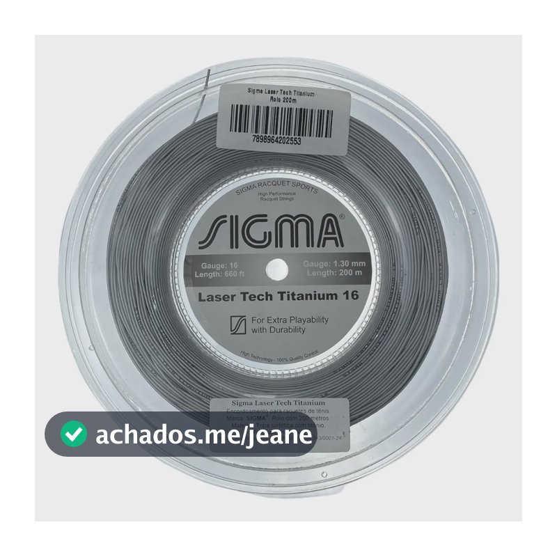 Corda Sigma Laser Tech Titanium 16 Rolo Com 200 Metros Cinza