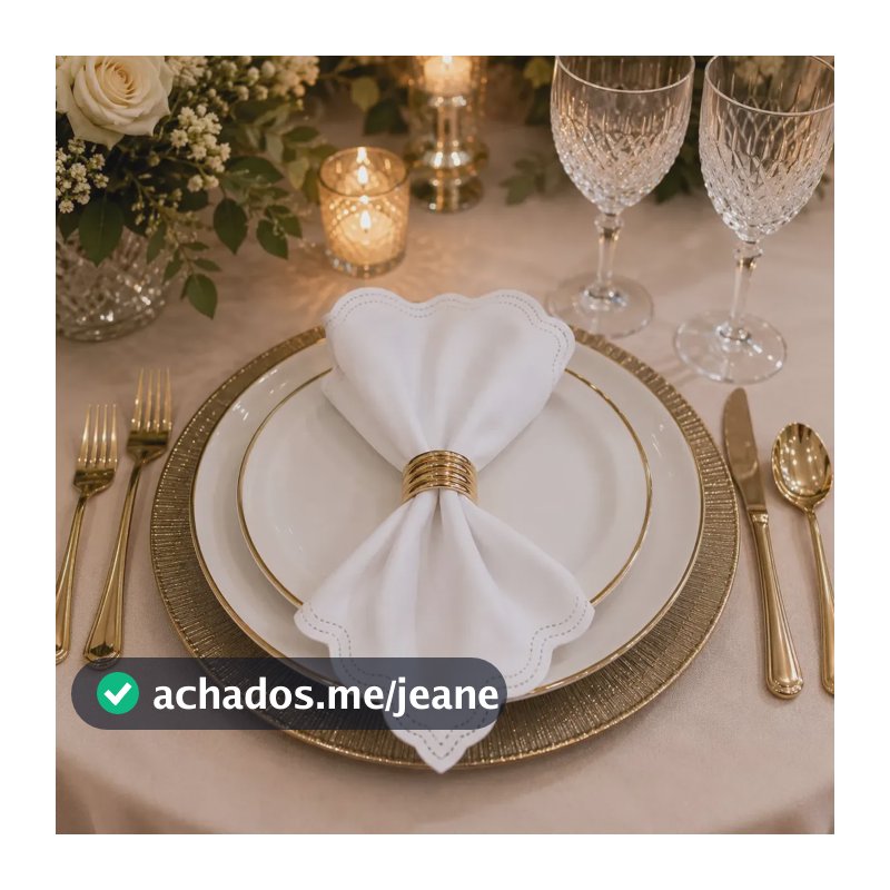 Kit 10 Guardanapos De Tecido Oxford 35x35 Mesa Posta Premium Branco Liso