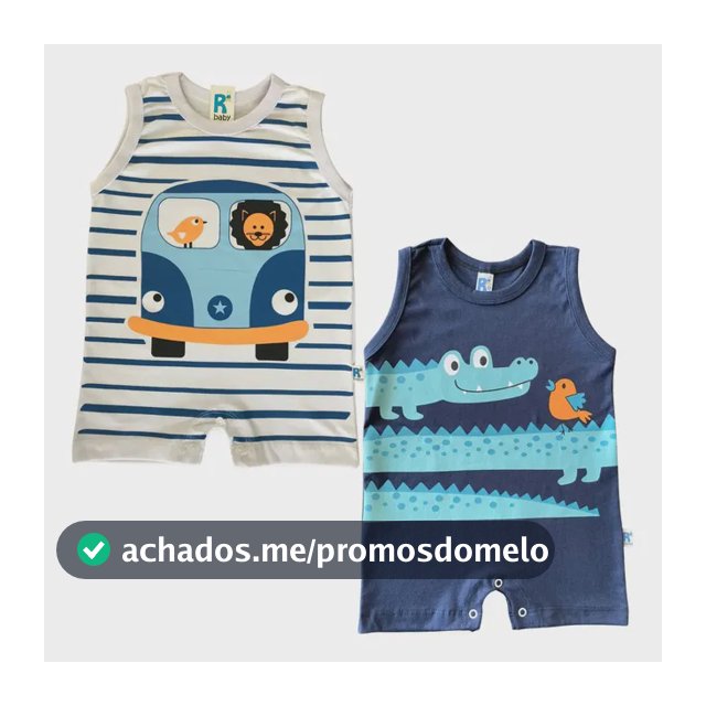 Kit De 2 Macaquinho Prático De Bebê Romper Com Botões Leve