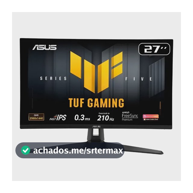 Monitor Gamer Asus Tuf Vg27aq5a 27  Qhd 210hz 0.3ms Fast Ips Preto