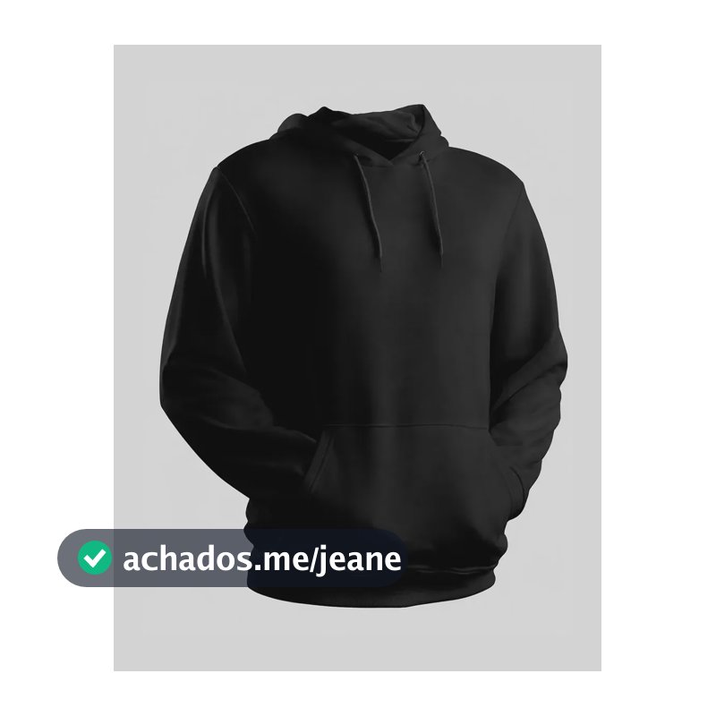 Blusa Moletom Canguru Liso Básico Premium Várias Cores Gg Preto