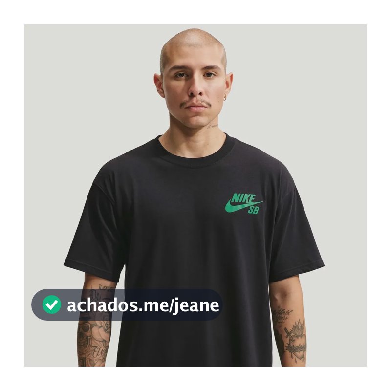 Camiseta Nike Sb Masculina Preto/verde Escuro M