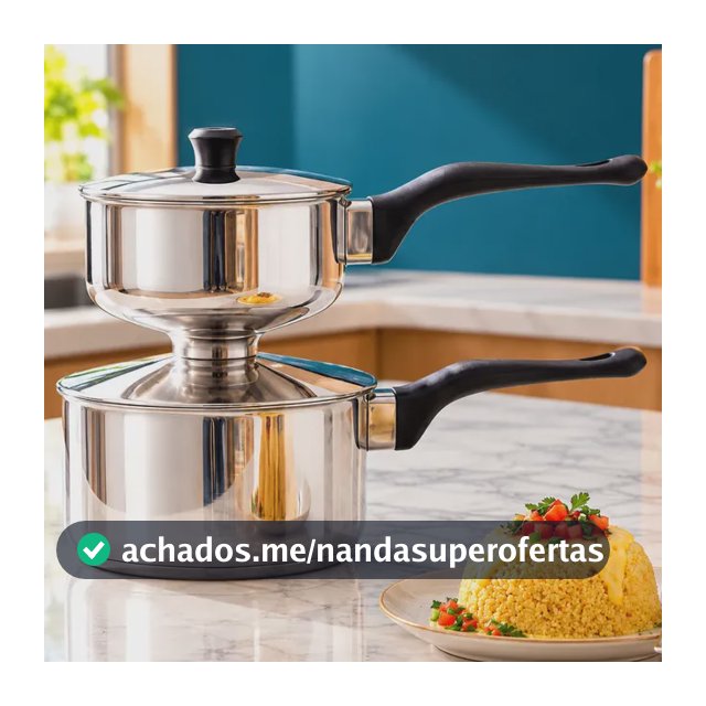 Cuscuzeira Individual Inox 650ml Indução Panela Cuscuz Vapor Inox