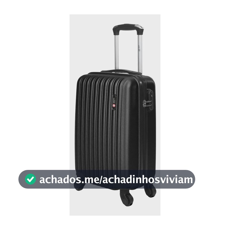 Mala de bordo 10kg ABS Rodas 360° Removíveis Londres Swiss Move Preto