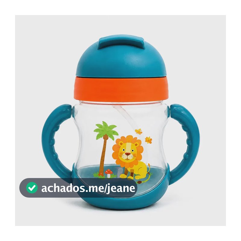 Copo de Treinamento infantil Anti Vazamento com Canudo de Silicone 300ml