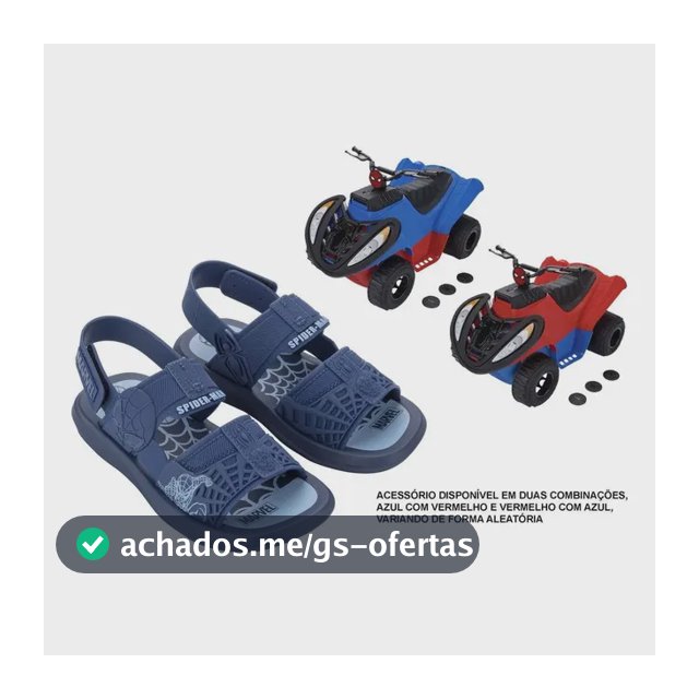 Kit Sandália Grendene Kids Meninos Homem Aranha 23335 Azul/azul Escuro Liso 29 Br