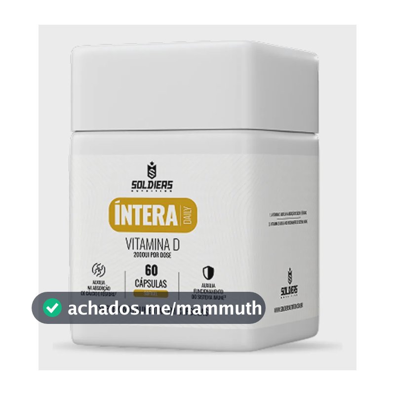 Vitamina D3 60 caps Softgel Íntera Daily 2000UI Imunidade Óssea Saúde Ossos - Soldiers