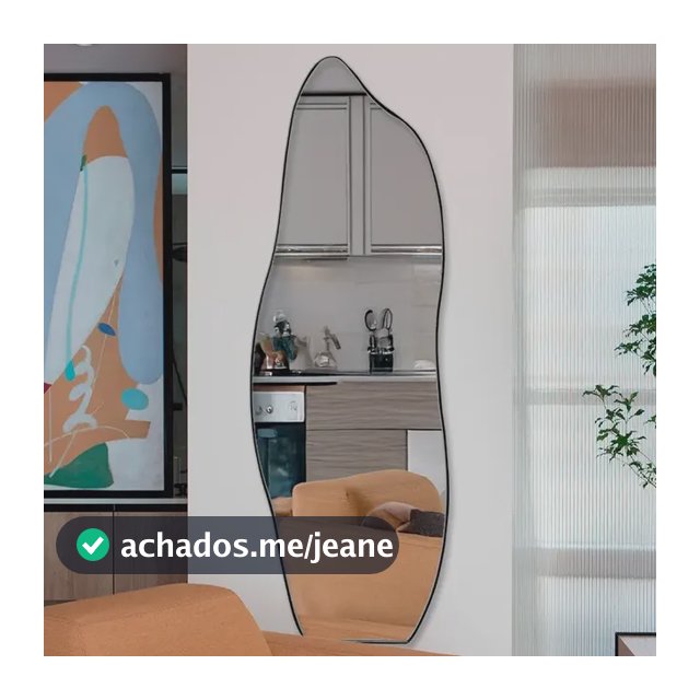Espelho Orgânico 150x50cm Para Parede Com Moldura Mod Flame