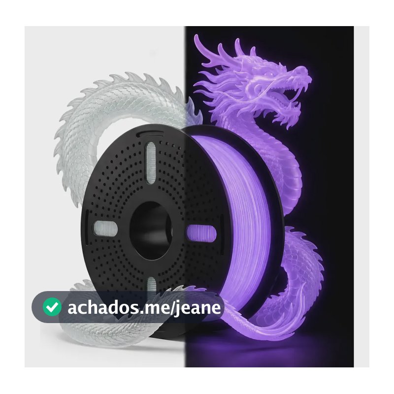 Filamento Impressora 3d Print Pulse Pla Fosforescente 1kg Glow Roxo