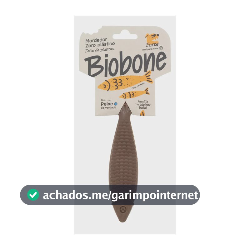 Peixe Biobone Mordedor Natural Cães Pequenos 1un Brinquedo Mordida Forte