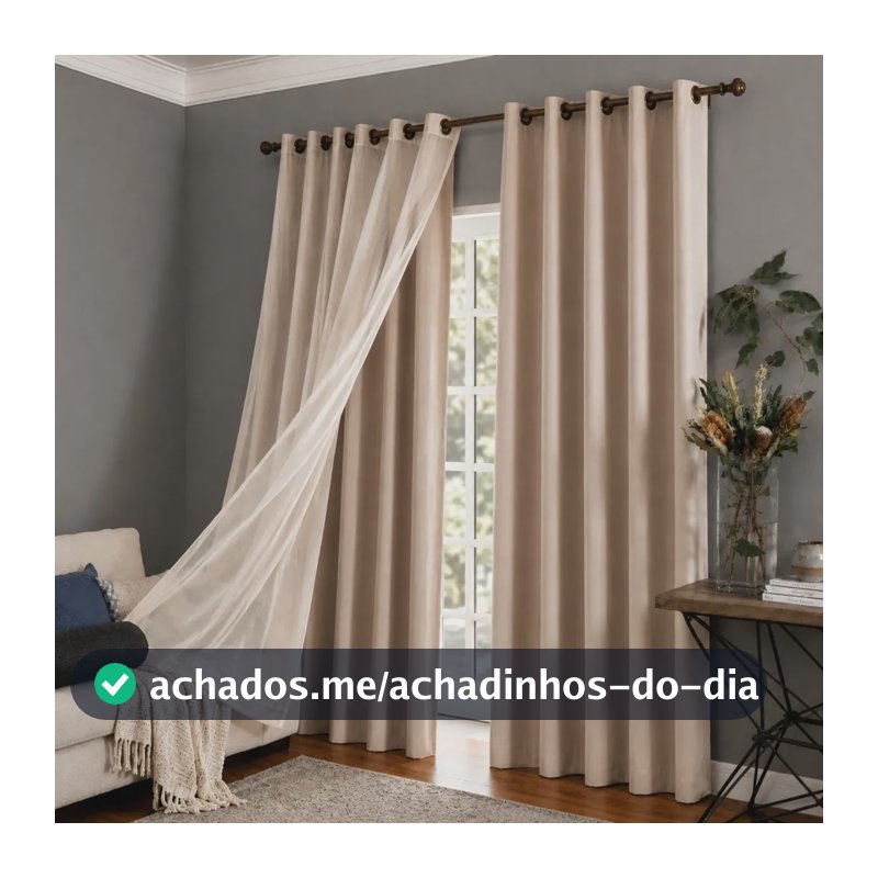 Cortina Blackout Blecaute Pvc Voil Corta Luz 2,80x2,30m Avelã