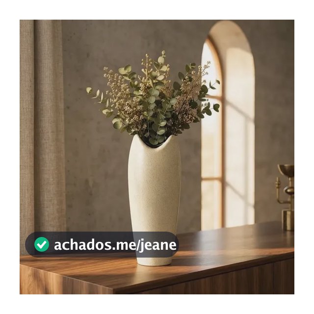 Vaso G Cerâmica Ambiente Moderno Decoração Modelo Fluido Amendoa Mescla