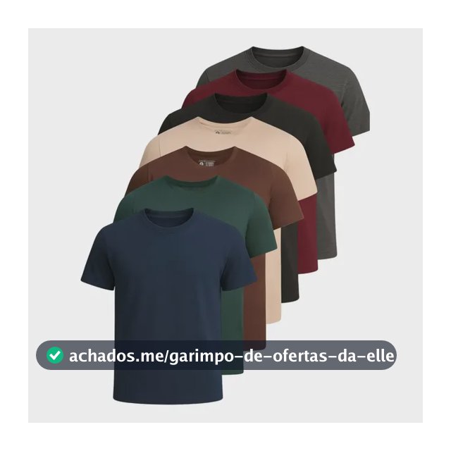 Kit 7 Camisetas Basica Lisa Algodão Premium Masculina