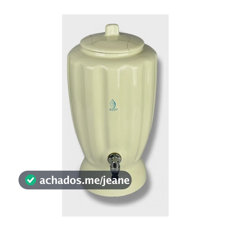 Filtro Talha De Água Em Porcelana Antigo - Relíquia Bege 0