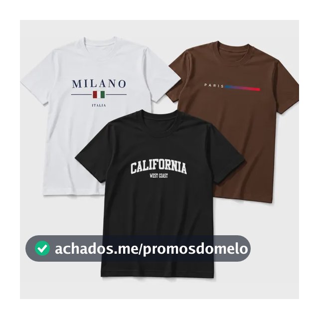 Kit 3 Camisetas Masculina 100% Algodão Verão Casual Premium