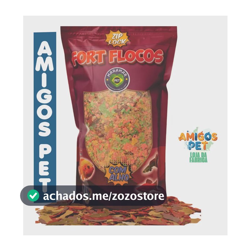 Ração Para Peixe Fort Flocos 250g Maramar alimento completo