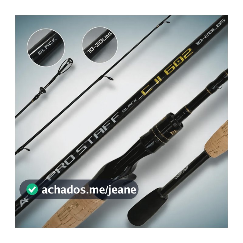 Vara Pro Staff Black 1,8m 20lb Carretilha 2p Carbono Solfish Preto