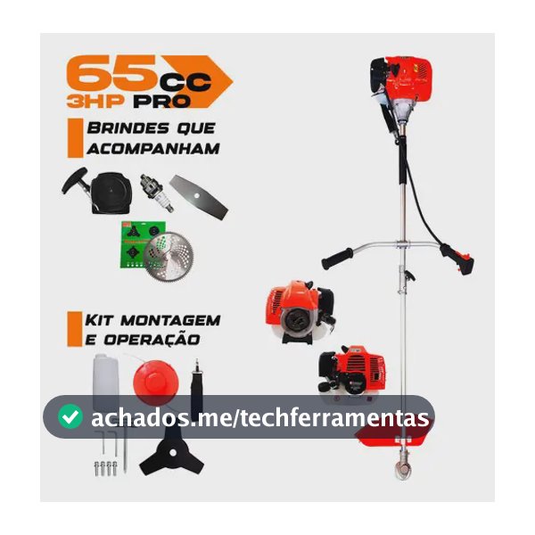 Roçadeira Gasolina KNakasaki 65CC Motor 2 Tempos Alta Potência