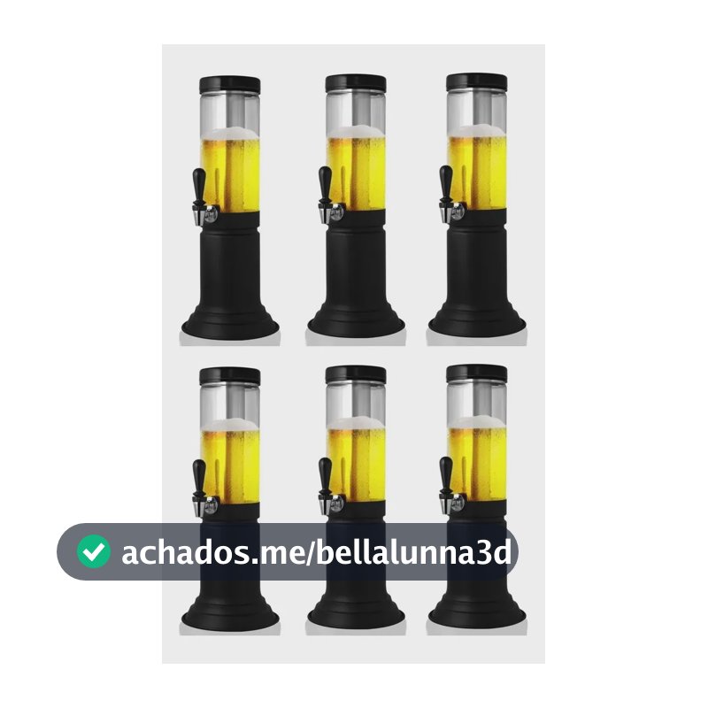 Kit 6 Torre De Chopp 1,5 Litros Torneira Alavanca Chopeira Preto