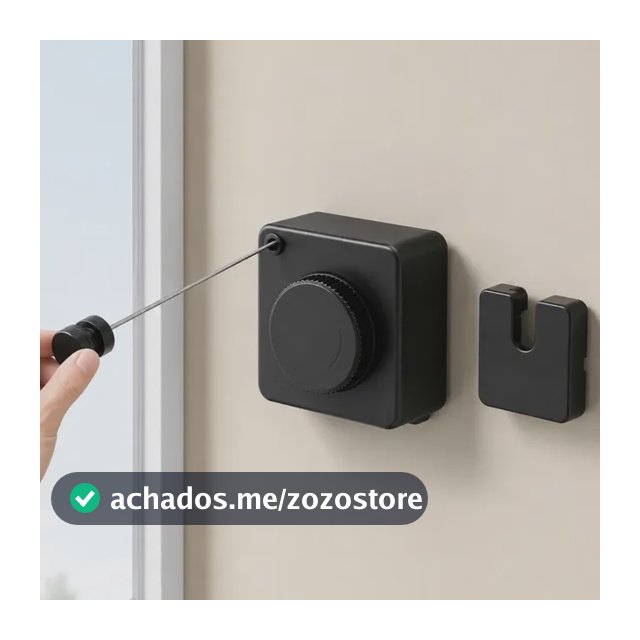 Heemli Varal Retrátil De Parede Para Roupas Interno Preto