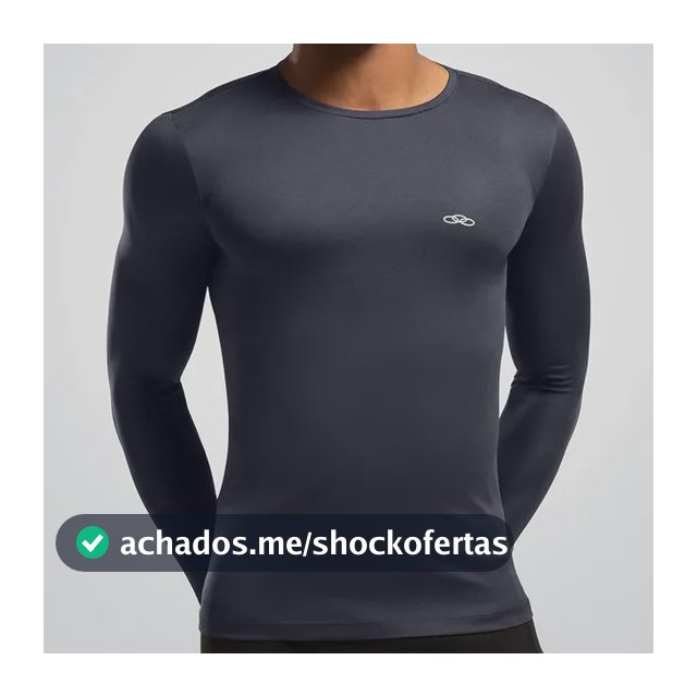 Camiseta Academia Masculina Essential Manga Longa Olympikus Marinho M