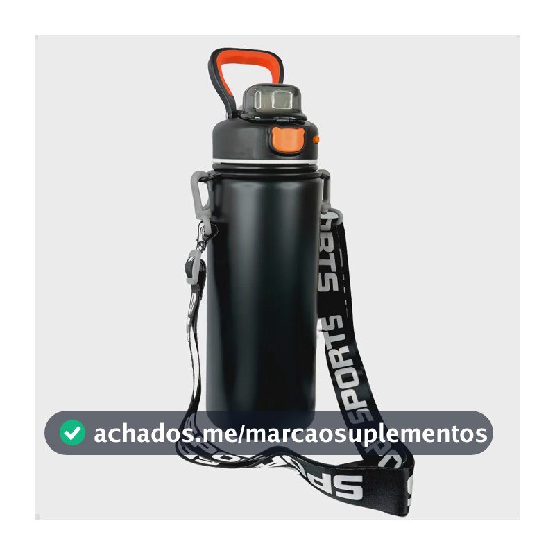 Garrafa Isotérmica Inox A Vácuo Parede Dupla Antivasamento Preto