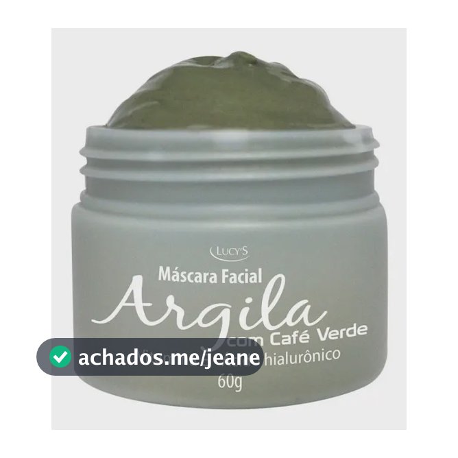 Máscara Facial Lucy's Argila Verde Ácido Hialurônico 60g