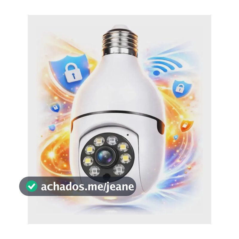 Câmera de Segurança Lâmpada Kapbom Wi-Fi 360° Full HD Visão Noturna Sensor Movimento