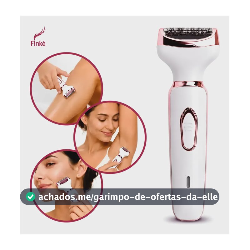 Depilador Feminino Recarregável 4 Em 1 Aparador Intimo Branco 127/220v