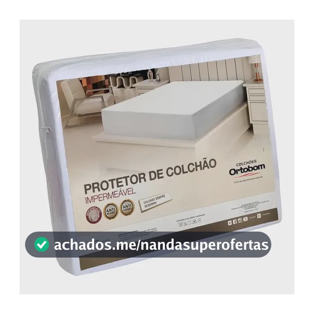 Ortobom Capa protetora impermeável de colchão queen cor branco