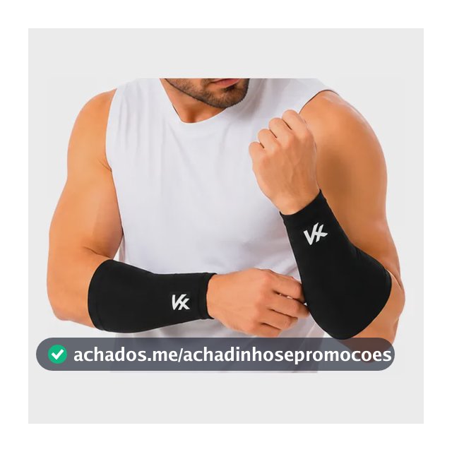 Manguito Kanxa Curto Compressão Esportivo Proteção Uv P-m Preto