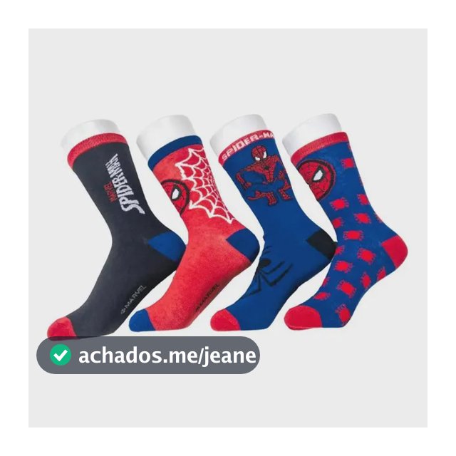Kit 4 Pares Meias Marvel Homem Aranha - Conforto E Diversão