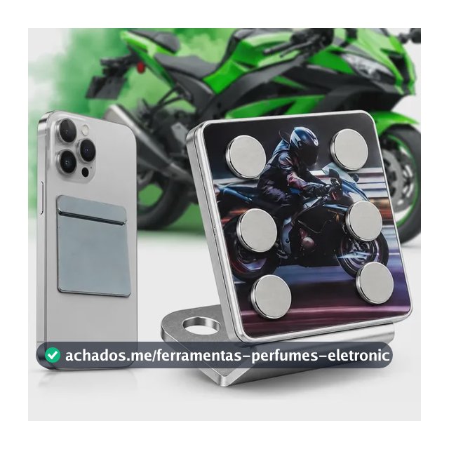 Suporte Celular Moto Magnetico Ima Extra Forte Motoboy Gps Prateado