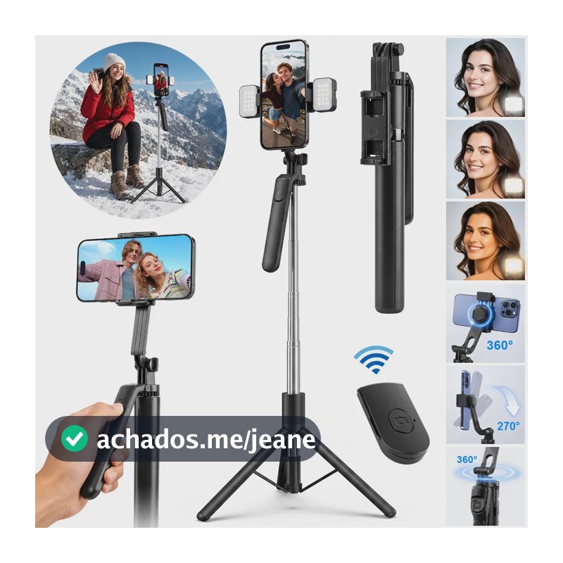 aweshine Tripé / Bastão R16D Para Celular Portátil Até 1,70 M Com Bluetooth Controle,Celular Rotação