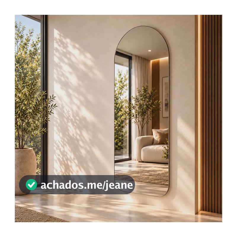 Espelho Nobre Arcos 90x40cm Lapidado Design Moderno Luxo Arcos 90x40cm Suporte