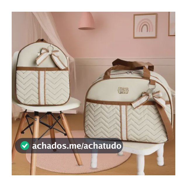 Kit Bolsa Maternidade 2 Peças Menina Incluso Pingente Laço