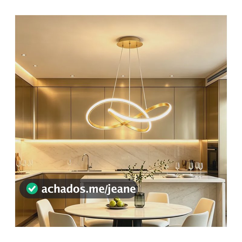 Luminária Suspensa Com Design De Trevo, 3 Em 1 110v-/220v Dourado
