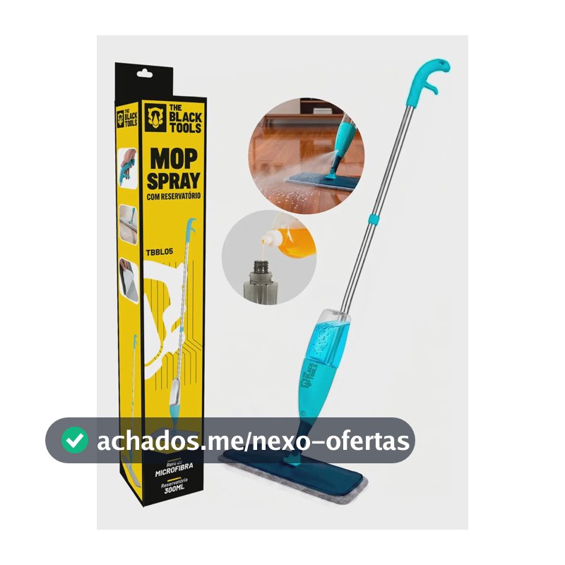 Mop Spray Rodo Com Reservatorio Vassoura Magica Limpeza  Azul