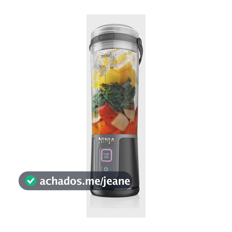 Liquidificador Portátil Ninja Blast Sem Fio Copo 470ml Fácil de Limpar Ideal para Vitaminas Shakes e Bebidas Bivolt